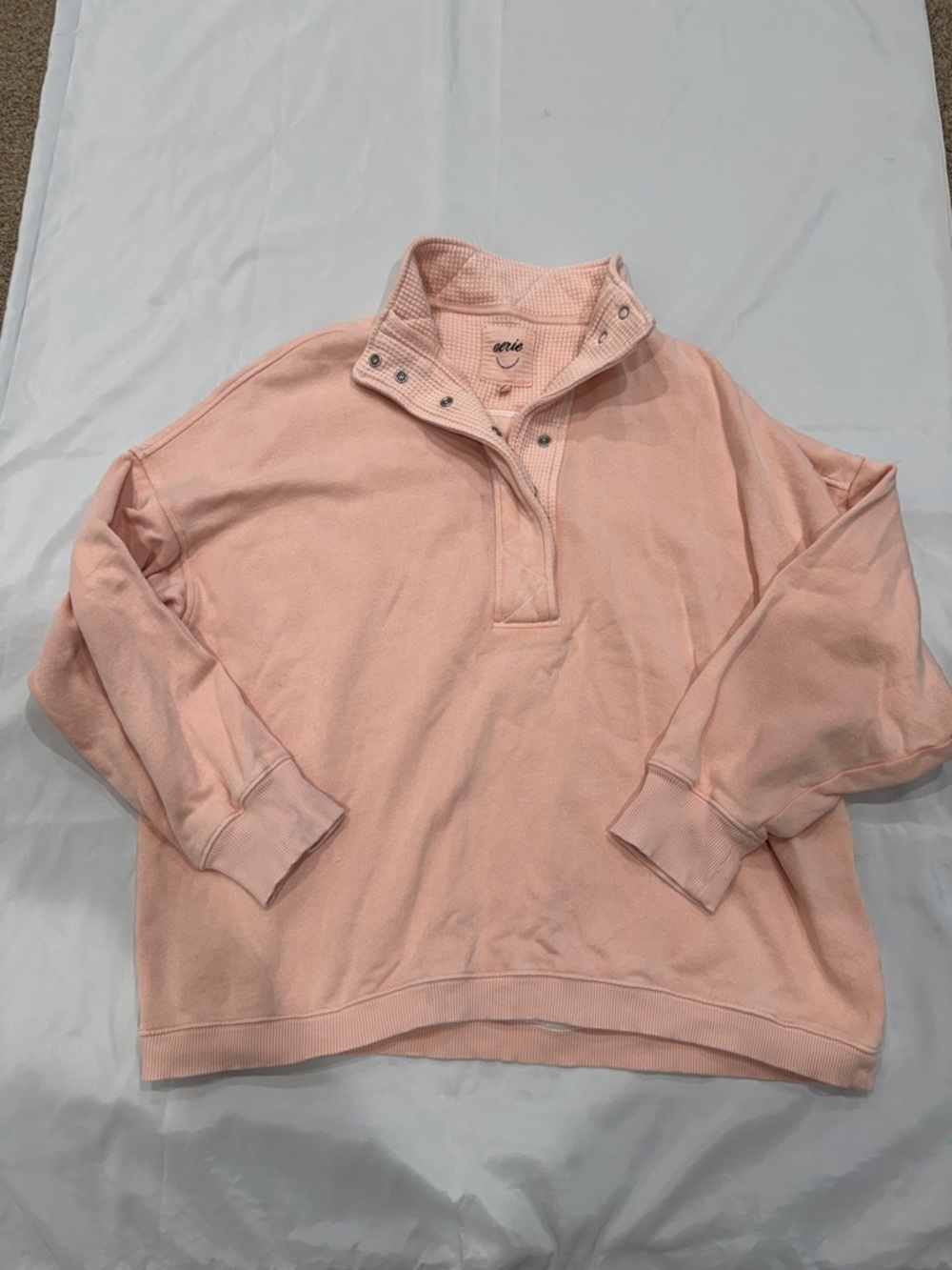 aerie Peach Snap-Button Pullover Sweater—XL - Picture 5 of 11